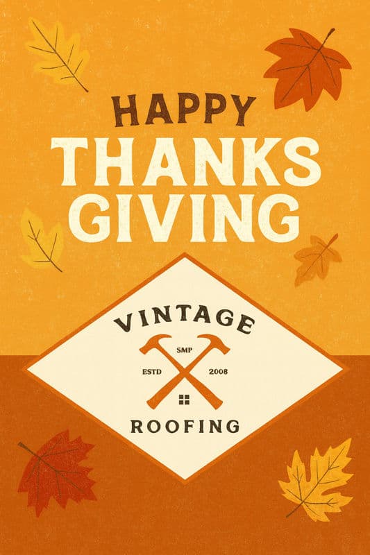 Project A Warm Thanksgiving Greeting from Vintage Roofing image